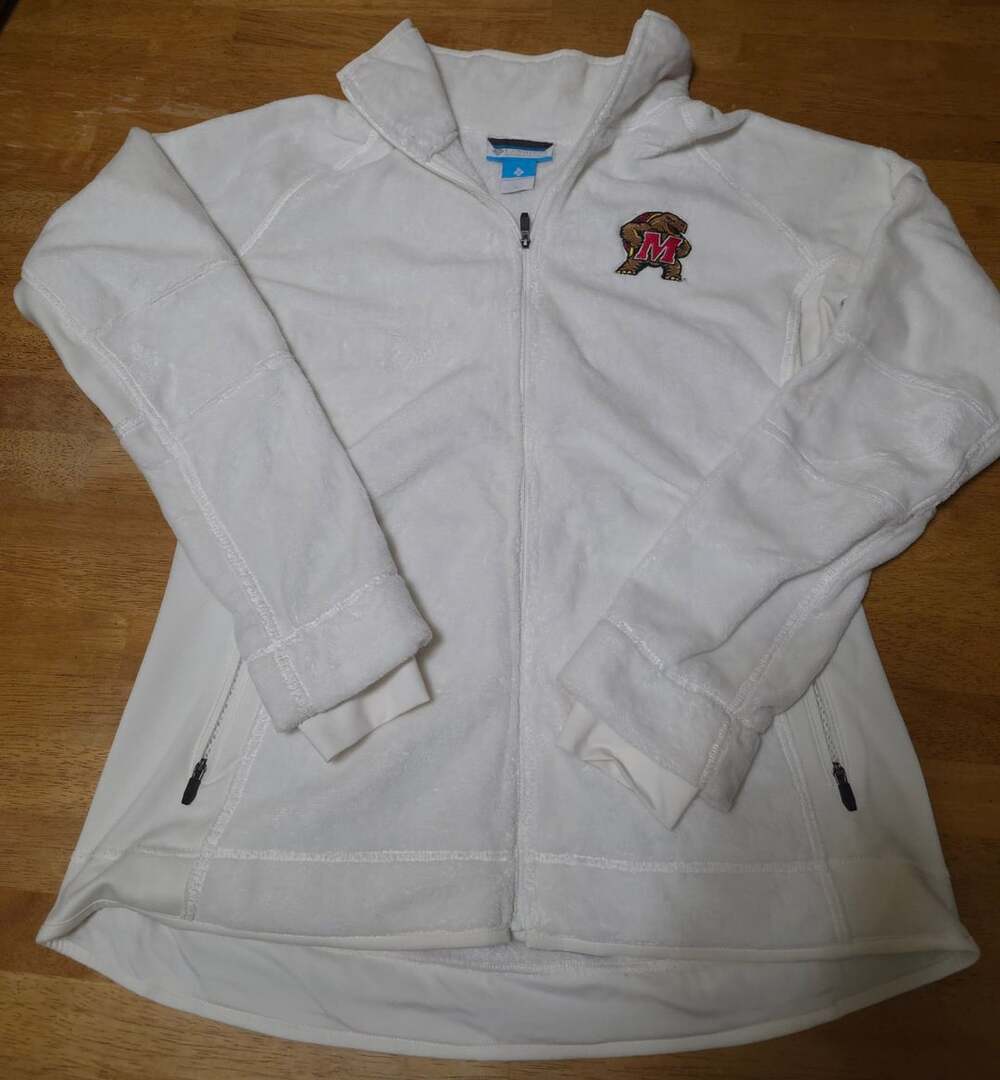 Columbia Maryland Terrapins Fleece Jacket Size L White Full-Zip